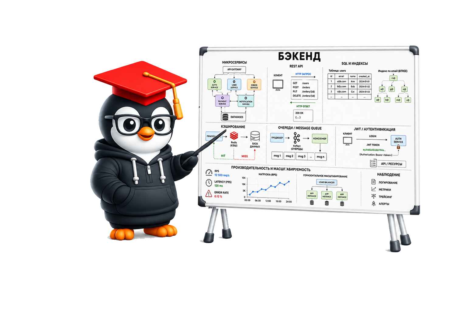 Пингвин курса Backend Про