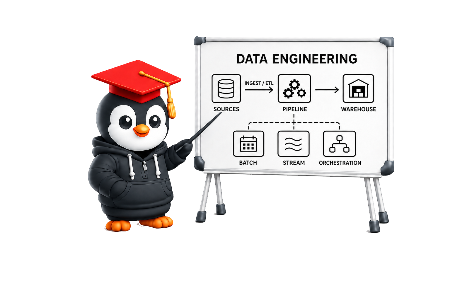 Пингвин курса по Data Engineering