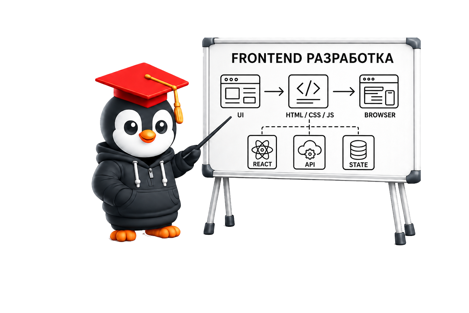 Пингвин курса по Frontend-разработке
